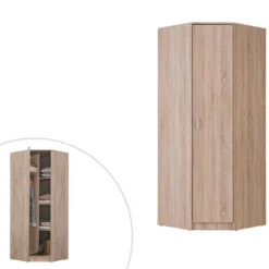 Armoire D'angle OLESSIA - 1 Porte - L.80 Cm - Chêne 7 Armoire D'angle OLESSIA - 1 Porte - L.80 Cm - Chêne -Sominova Soldes Boutique armoire 445195
