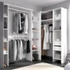Dressing D'angle Extensible DORIAN - L164/234 Cm - Blanc Et Gris -Sominova Soldes Boutique armoire 486261