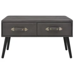 Banquette Pouf Tabouret Meuble Banc Avec Tiroirs 80 Cm Gris Synthétique 3002125 -Sominova Soldes Boutique banc bout de lit malle et coffre 8842381