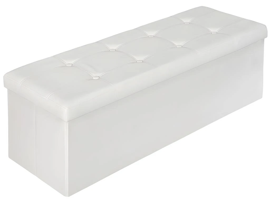 Banc Coffre De Rangement Pliable Aspect Cuir Blanc 2208144 3 Banc Coffre De Rangement Pliable Aspect Cuir Blanc 2208144
