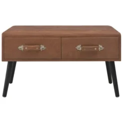 Banquette Pouf Tabouret Meuble Banc Avec Tiroirs 80 Cm Marron Foncé Synthétique 3002159 -Sominova Soldes Boutique banc bout de lit malle et coffre 8842505