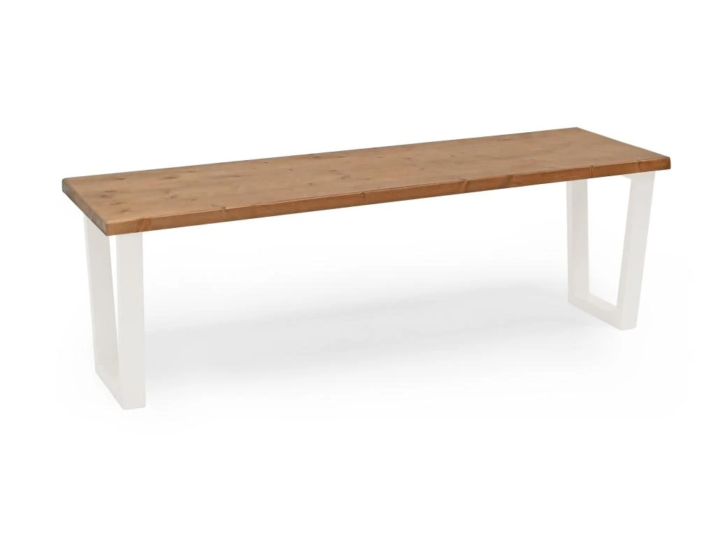 Banc Gala Chêne Foncé Et Blanc 140cm 3 Banc Gala Chêne Foncé Et Blanc 140cm