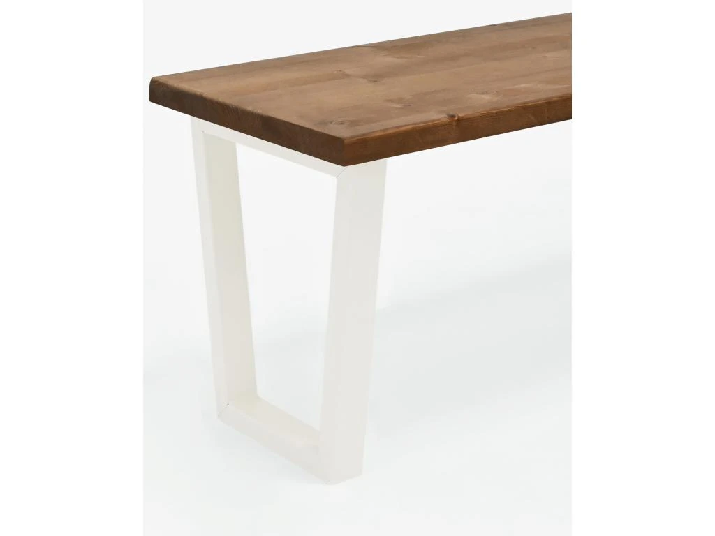 Banc Gala Chêne Foncé Et Blanc 140cm 5 Banc Gala Chêne Foncé Et Blanc 140cm – Image 3