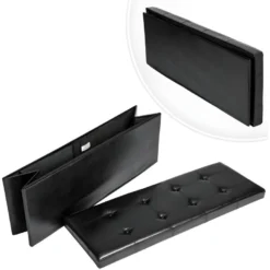 Banc Coffre De Rangement Pliable Aspect Cuir Noir 2208145 -Sominova Soldes Boutique banc bout de lit malle et coffre 8842753