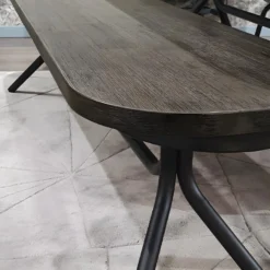 Banc En Bois D'acacia Massif Cendré Avec Piètement Métal Noir - KUBI -Sominova Soldes Boutique banc bout de lit malle et coffre 8842787