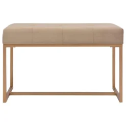 Banquette Pouf Tabouret Meuble Banc 80 Cm Beige Velours 3002049 -Sominova Soldes Boutique banc bout de lit malle et coffre 8842985