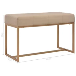 Banquette Pouf Tabouret Meuble Banc 80 Cm Beige Velours 3002049 -Sominova Soldes Boutique banc bout de lit malle et coffre 8842991