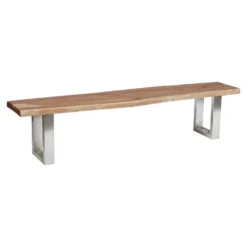 JAIPUR - Banc 160cm Acacia Et Métal Chromé Piètement U -Sominova Soldes Boutique banc bout de lit malle et coffre 9162871