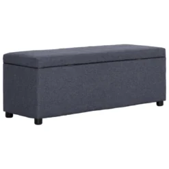 Banquette Pouf Tabouret Meuble Banc Avec Compartiment De Rangement 116 Cm Gris Foncé Polyester 3002126 11 Banquette Pouf Tabouret Meuble Banc Avec Compartiment De Rangement 116 Cm Gris Foncé Polyester 3002126 -Sominova Soldes Boutique banc bout de lit malle et coffre 9162885