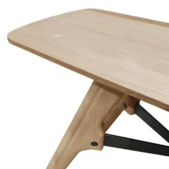 Banc Bois Plaqué Chêne Pieds Chêne Massif Et Métal 160cm - NATTE 6724 9 Banc Bois Plaqué Chêne Pieds Chêne Massif Et Métal 160cm - NATTE 6724 -Sominova Soldes Boutique banc bout de lit malle et coffre 9224287