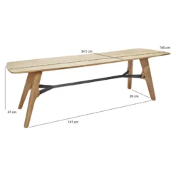 Banc Bois Plaqué Chêne Pieds Chêne Massif Et Métal 160cm - NATTE 6724 11 Banc Bois Plaqué Chêne Pieds Chêne Massif Et Métal 160cm - NATTE 6724 -Sominova Soldes Boutique banc bout de lit malle et coffre 9224291