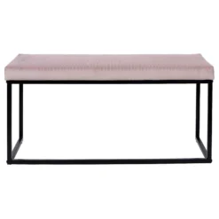 ALESSIA - Banc Avec Assise Velours Côtelé Rose -Sominova Soldes Boutique banc bout de lit malle et coffre 9872893