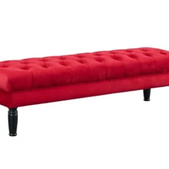 Banc RINALDO - Velours Rouge -Sominova Soldes Boutique banc bout de lit 278529
