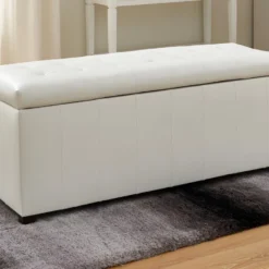 Banc Coffre De Rangement CONCIERTO En Simili - Blanc -Sominova Soldes Boutique banc bout de lit 295437