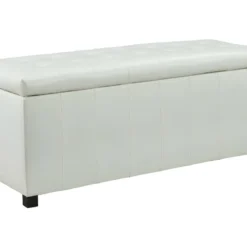 Banc Coffre De Rangement CONCIERTO En Simili - Blanc -Sominova Soldes Boutique banc bout de lit 295443