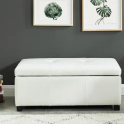 Banc Coffre Simili FILIPPO - Blanc -Sominova Soldes Boutique banc bout de lit 324483