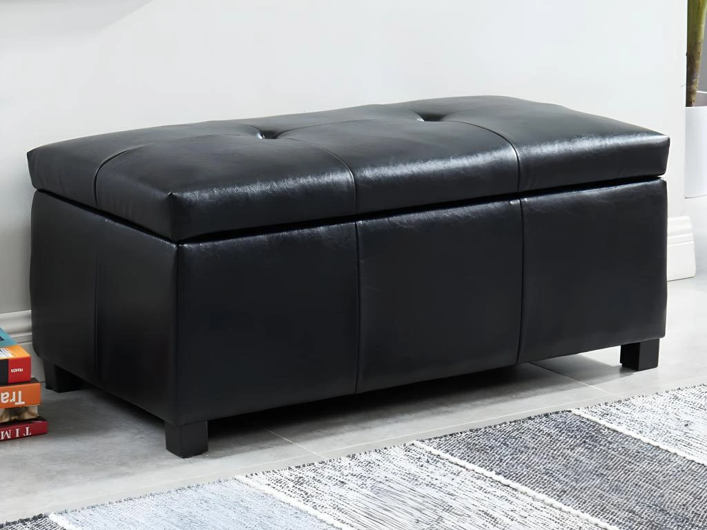 Banc Coffre Simili FILIPPO - Noir 4 Banc Coffre Simili FILIPPO - Noir – Image 2