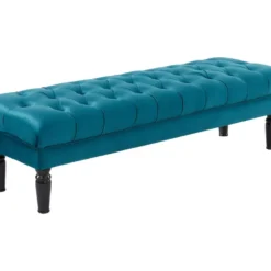 Banc RINALDO - Velours Bleu Canard 7 Banc RINALDO - Velours Bleu Canard -Sominova Soldes Boutique banc bout de lit 349763