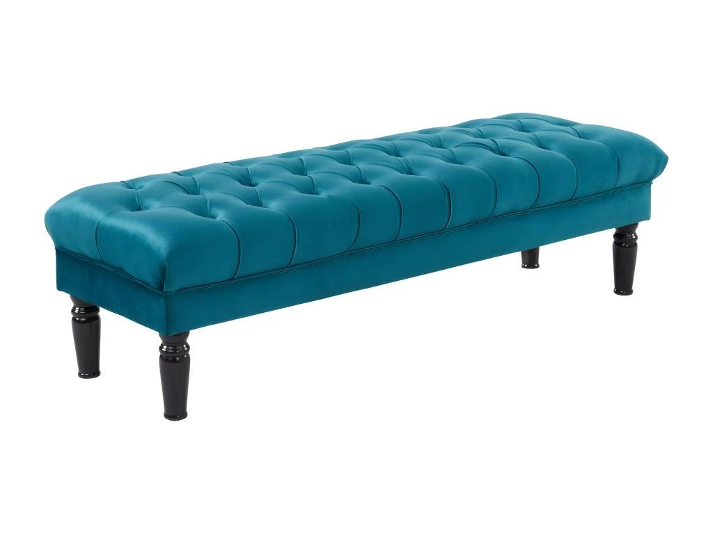 Banc RINALDO - Velours Bleu Canard 5 Banc RINALDO - Velours Bleu Canard – Image 3