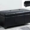 Banc Coffre Simili FILIPPO - Noir 2 Banc Coffre Simili FILIPPO - Noir -Sominova Soldes Boutique banc bout de lit 350173