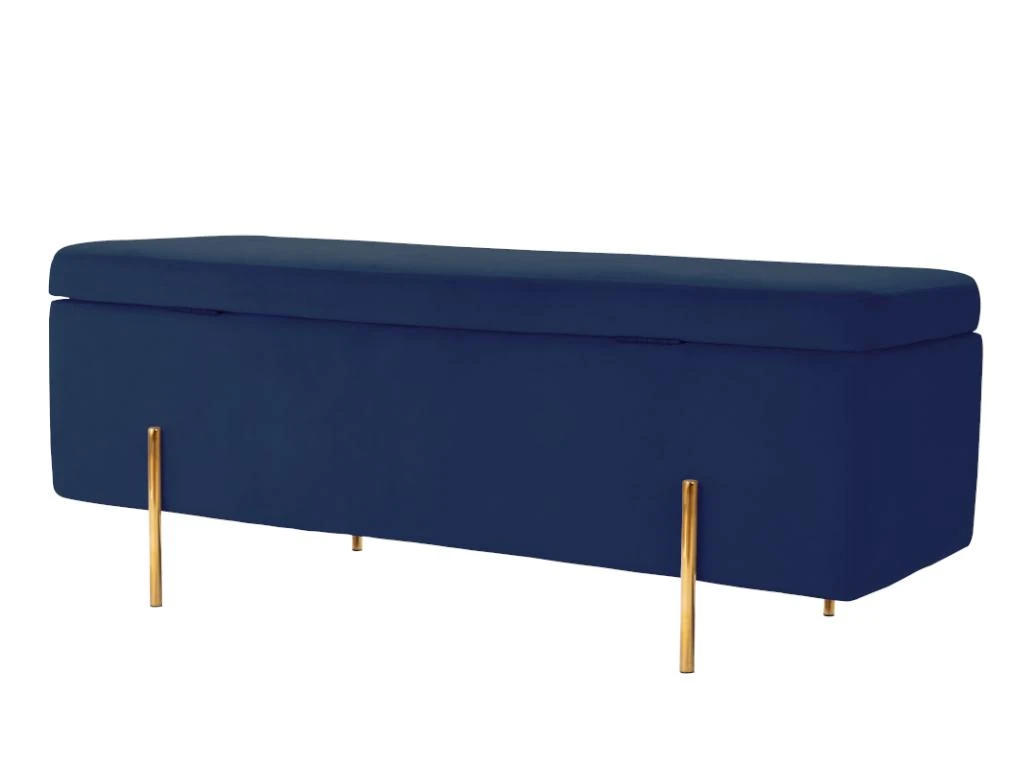 Banc Coffre En Velours HERVE - Bleu Nuit 7 Banc Coffre En Velours HERVE - Bleu Nuit – Image 5