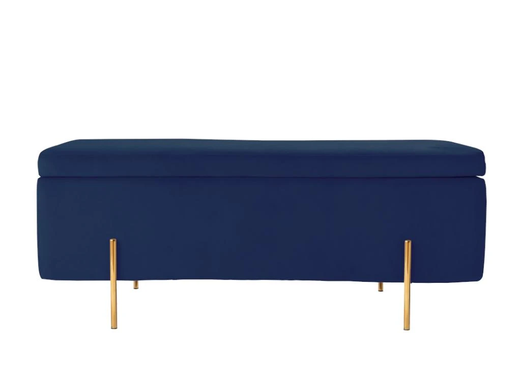 Banc Coffre En Velours HERVE - Bleu Nuit 6 Banc Coffre En Velours HERVE - Bleu Nuit – Image 4
