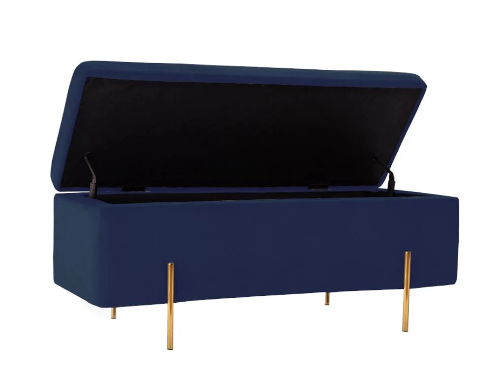 Banc Coffre En Velours HERVE - Bleu Nuit 8 Banc Coffre En Velours HERVE - Bleu Nuit – Image 6