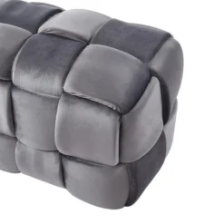 Banc Tressé En Velours Anthracite FABERO -Sominova Soldes Boutique banc bout de lit 453829