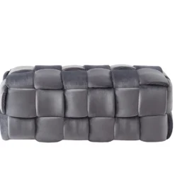 Banc Tressé En Velours Anthracite FABERO -Sominova Soldes Boutique banc bout de lit 453837