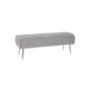 Banc Tissu Rainuré Gris/Métal Argent - ETIOR -Sominova Soldes Boutique banc 11121183