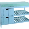 Banc Enfant Bois Seuni 2 Tiroirs Bleu Atmosphera - Bleu -Sominova Soldes Boutique banc 12410269