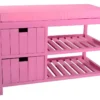 Banc Enfant Bois Seuni 2 Tiroirs Rose Atmosphera - Rose
