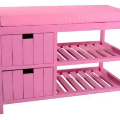 Banc Enfant Bois Seuni 2 Tiroirs Rose Atmosphera - Rose