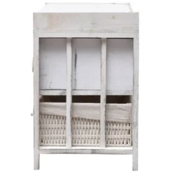 Banc Banquette Assise 2 Tiroirs Bois Blanc Shabby 46x60x30 -Sominova Soldes Boutique banc 12518539