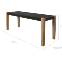 Banc Tressé Noir Ibiza -Sominova Soldes Boutique banc 12997527