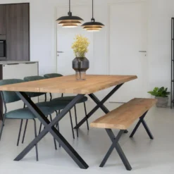 Toulon - Banc En Bois Avec Pieds En X L180cm - Couleur - Bois Clair -Sominova Soldes Boutique banc 13281931