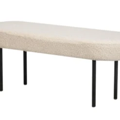 Banc En Métal Et Bouclettes Blanches