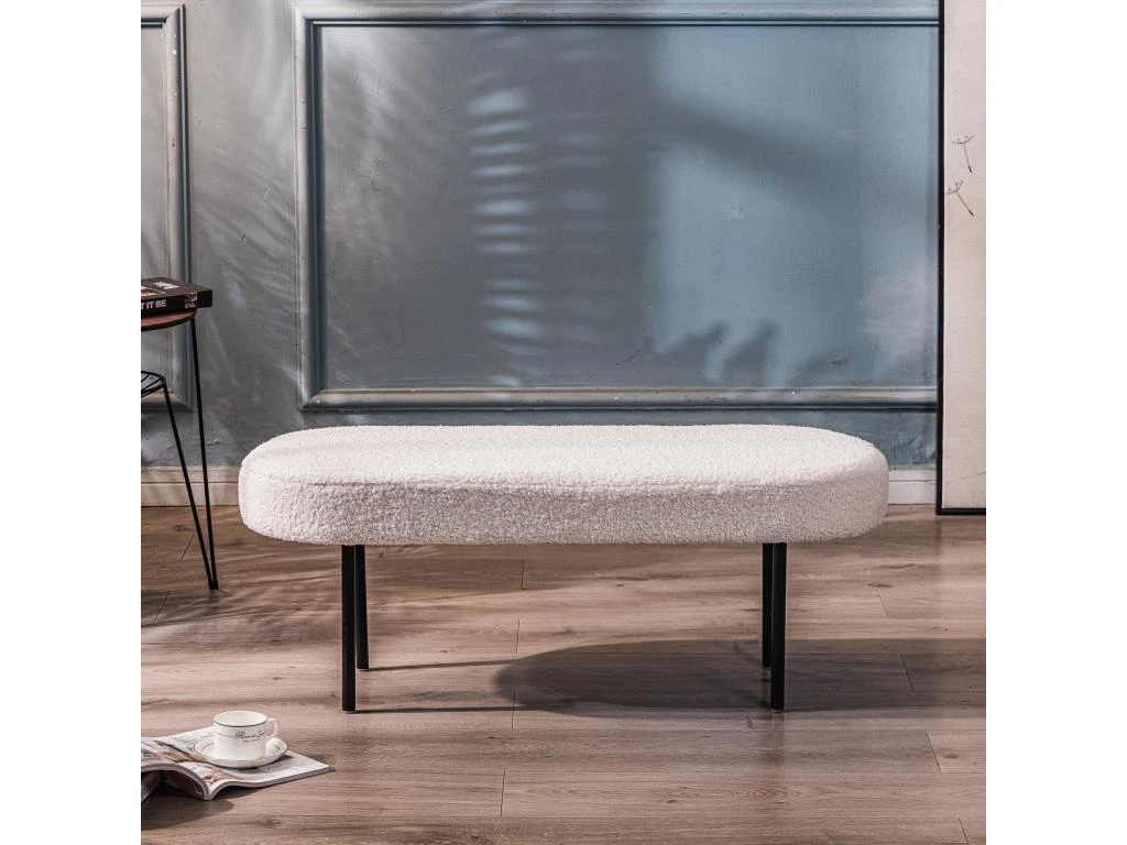 Banc En Métal Et Bouclettes Blanches 6 Banc En Métal Et Bouclettes Blanches – Image 4