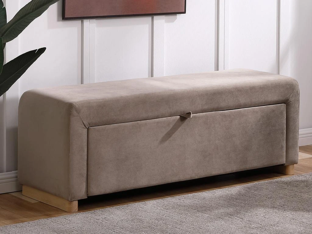 Banc Coffre - Velours - Taupe - CAPINO 5 Banc Coffre - Velours - Taupe - CAPINO – Image 3