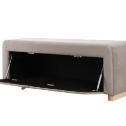 Banc Coffre - Velours - Taupe - CAPINO 18 Banc Coffre - Velours - Taupe - CAPINO -Sominova Soldes Boutique banc 14212739