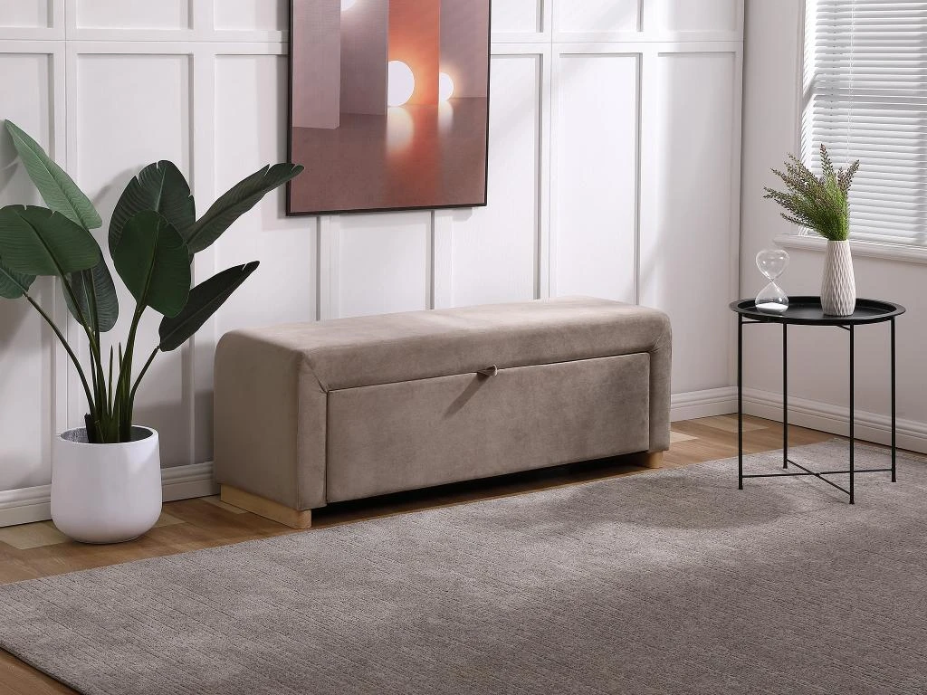 Banc Coffre - Velours - Taupe - CAPINO 3 Banc Coffre - Velours - Taupe - CAPINO