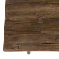 NOLAN - Banc Marron 90x34cm 1 Place Teck Et Pieds Métal - Esprit Brocante -Sominova Soldes Boutique banc 14638927