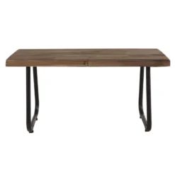 NOLAN - Banc Marron 90x34cm 1 Place Teck Et Pieds Métal - Esprit Brocante -Sominova Soldes Boutique banc 14638929