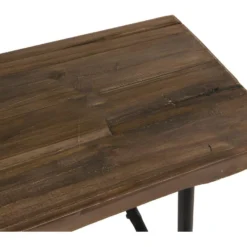 NOLAN - Banc Marron 90x34cm 1 Place Teck Et Pieds Métal - Esprit Brocante -Sominova Soldes Boutique banc 14638931