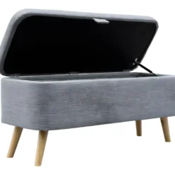 Bout De Lit Avec Rangement En Tissu Avec Pieds Bois - L101cm -Sominova Soldes Boutique banc 14639027