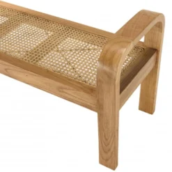 EDEN - Banc 2 Places Bois De Mindi Et Rotin Naturel -Sominova Soldes Boutique banc 14667961