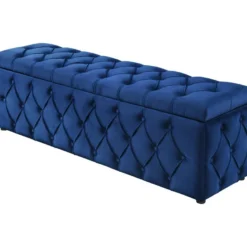Banc Coffre Capitonné - Velours - Bleu Roi - ENODI -Sominova Soldes Boutique banc 14970935