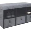 Banc-étagère à Chaussures Gris Foncé, 76,5x37,5x38,5 Cm -Sominova Soldes Boutique banc 17527013