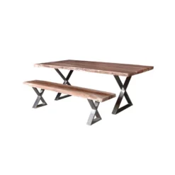 Pied En Métal Pour Banc "Lafite" 40cm Gris & Naturel -Sominova Soldes Boutique banc 17669853