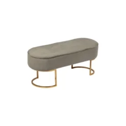 Banc Design En Velours "Athea" 105cm Taupe & Or -Sominova Soldes Boutique banc 17669885